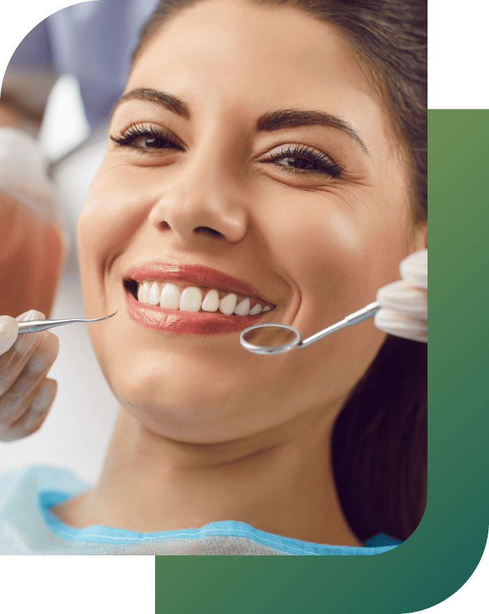 Confident woman showing her self-assurance after a smile makeover.